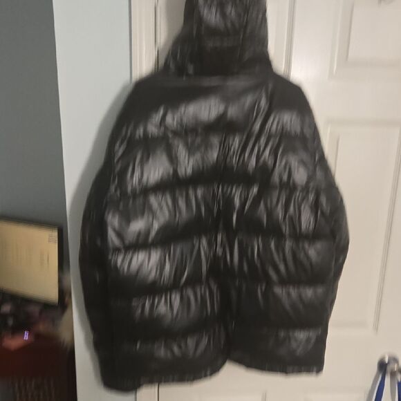 Tommy Hilfiger Shiny Black Puffer Coat - Picture 6 of 7